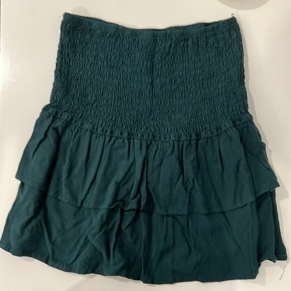 Wild Fable Green Mini Ruffle Skirt - Picture 2 of 3